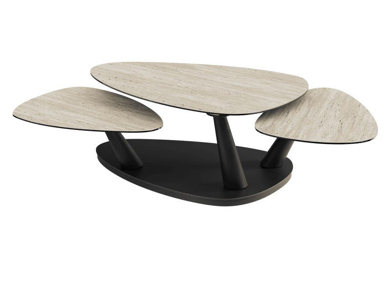 CAMELIA-Table basse céramique 3 plateaux