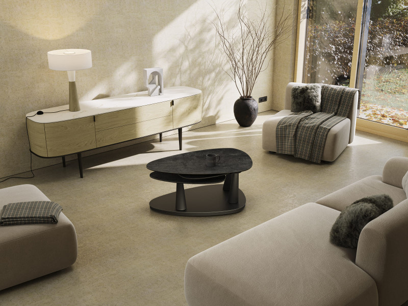 CAMELIA-Table basse céramique 3 plateaux