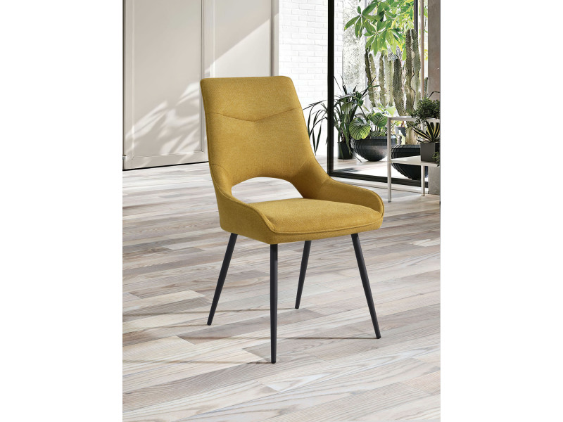 BOLINE-Chaise fixe tissus piétement...