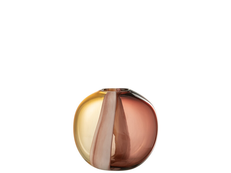 VASE ARUN-Verre marron et ocre