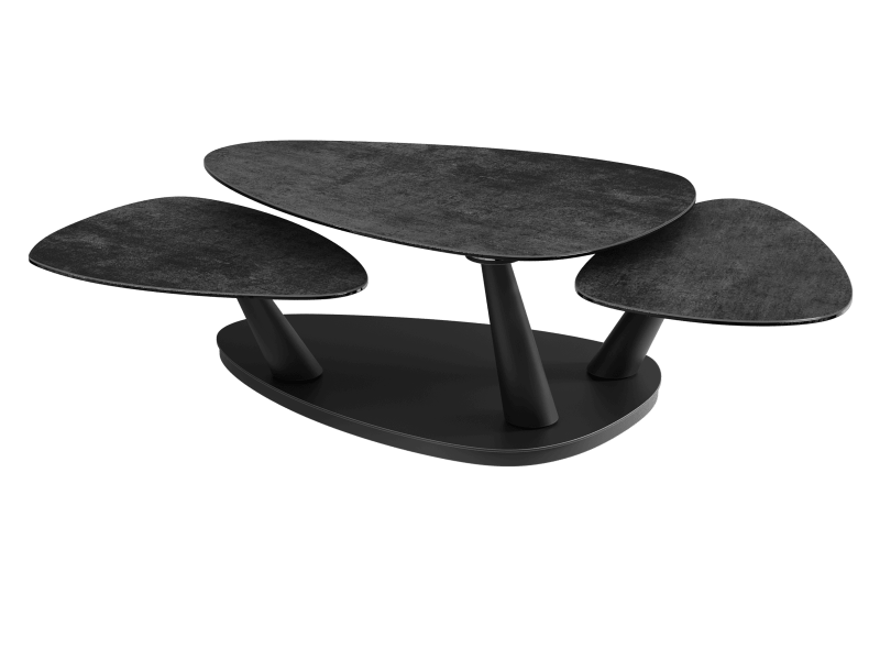 CAMELIA-Table basse céramique 3 plateaux