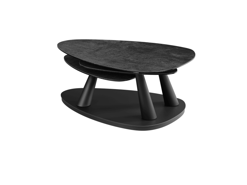 CAMELIA-Table basse céramique 3 plateaux