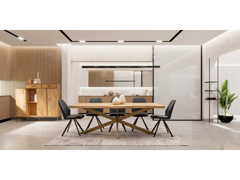 JAIDEV-Table rectangle fixe plateau...