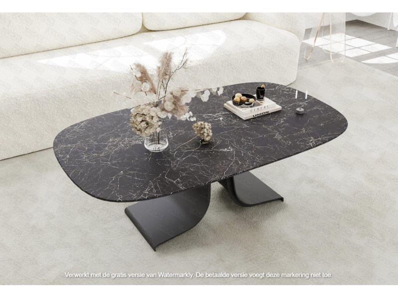 AUREL-Table basse rectangle ovalisée