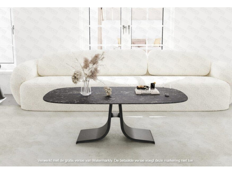 AUREL-Table basse rectangle ovalisée