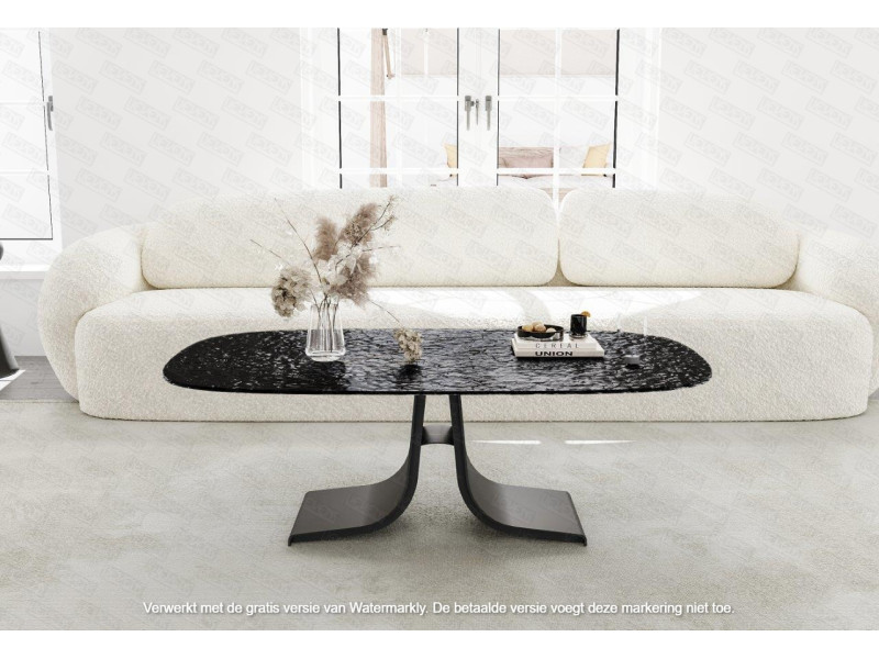 AUREL-Table basse rectangle ovalisée
