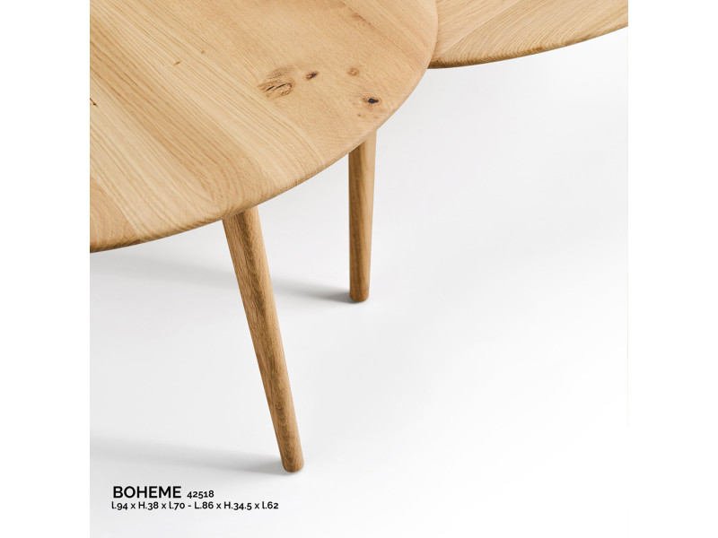 BOHEME-SET de 2 tables forme galet